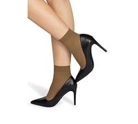 NOQ Women Socks Above Ankle Plain 40 DEN Opaque Microfiber Matte Classic with Comfort Top One Size Casual Office Ladies Socks Mira, Beige