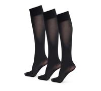 NOQ Women Socks Ladies Knee-highs Plain 40 DEN Opaque Microfiber Matte Classic with Comfort Top One Size Socks Marta, Naro 3-Pack