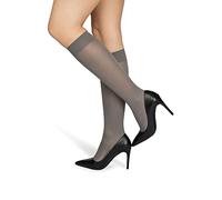 NOQ Women Socks Ladies Knee-highs Plain 40 DEN Opaque Microfiber Matte Classic with Comfort Top One Size Socks Marta, Grigio