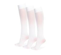 NOQ Women Socks Ladies Knee-highs Plain 40 DEN Opaque Microfiber Matte Classic with Comfort Top One Size Socks Marta, Bianco 3-Pack