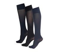 NOQ Women Socks Ladies Knee-highs Plain 40 DEN Opaque Microfiber Matte Classic with Comfort Top One Size Socks Marta, Multicolor 3-Pack