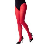 NOQ Womens Plain Tights 40 Denier Casual Colour Pantyhose Sensual Footed Stockings Semi-sheer Mireille, Rosso M