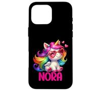 Nora Personalized Name Colorful Unicorn Women Girls Case for iPhone 16 Pro Max