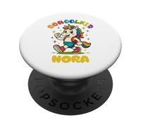 Nora schoolkid Rainbow Unicorn Design personalized PopSockets Adhesive PopGrip