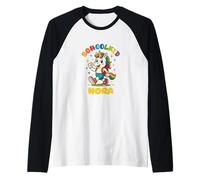 Nora schoolkid Rainbow Unicorn Design Personalized Raglan Baseball Tee