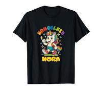 Nora schoolkid Rainbow Unicorn Design Personalized T-Shirt