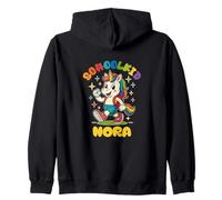 Nora schoolkid Rainbow Unicorn Design personalized Zip Hoodie