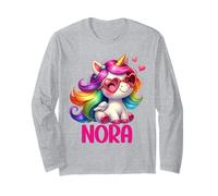 Nora Unicorn Name Personalized Design Long Sleeve T-Shirt