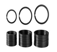 NORAZE 10/20Pcs Matt Black Metal Keychain Ring Flat Split Ring Keyfob Key Holder Rings Women Men DIY For Home Car Dog Office Tag (Color : Black 10pcs, Size : 40mm)
