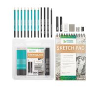 Norberg & Linden Drawing Set - Sketching and Charcoal Pencils - 100 Page Drawing Pad, Kneaded Eraser. Art Kit and Supplies for Kids, Teens and Adults, Sketch Set