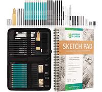 Norberg & Linden XXL Drawing Set - Sketching and Charcoal Pencils. 100 Page Drawing Pad, Kneaded Eraser, and Graphite. Art Set for Kids, Teens and Adults