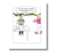 Norbert & Val Funny Christmas Card, Cooking!, 18.4 x 15.4 cms, Multi-Coloured