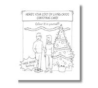 Norbert & Val Funny Christmas Card, Cost of Living Colour it in Yourself, 18.4 x 15.4 cms, Multi-Coloured