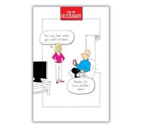 Greetings Card Norbert & Val Husband Cartoon - Angry Woman With Man Sitting In A Chair Having A Beer - 'Thanks, I'D Love Another Beer' Card Emotional Rescue Natural One Size