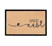 NORBI-LAND DOORMAT Unique Doormats Front/Back Door Mats Made with a non-slip PVC backing - Natural coir - Indoor & Outdoor (Our Nest)