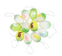 Norbiariz 12PCS Decorative Easter Egg Ornaments - Printed Easter Egg Decorations with Bunny & Chick Designs, Reusable Easter Decorations for Egg Hunt, Party Favors, and Home Decoration