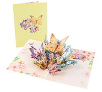 Norbiariz 3D Pop Up Butterfly & Floral Birthday Day Cards with Envelope, Vibrant Multicolor Butterfly Bouquet Girls Birthday Card, Ideal for Birthday cards, Mother’s Day or Thank You Gift