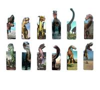 Norbiariz Dinosaur Magnetic Bookmark, 12 Pack Assorted Dino Book Mark, Book Page Holder for Reading & Stationery
