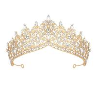 Norbiariz Gold Crown for Women Crystal Princess Tiaras Rhinestone Queen Headband Wedding Bridal Costume Hair Accessories