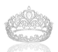 Norbiariz Silver Crown for Women Crystal Princess Tiaras Rhinestone Queen Headband Wedding Bridal Halloween Costume Hair Accessories