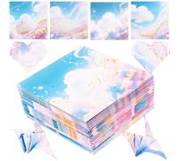 Norbiariz Sky Marble Origami Paper 400 Sheets Gold Foil Square Folding Paper Set for DIY Crafts Scrapbooking Decoration