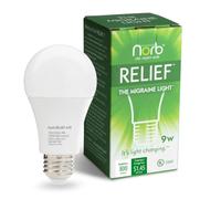 NorbRELIEF Green Light Therapy Migraine Relief Light Bulb, Research Proven Non-Drug Support for Migraine Pain. Patented in USA, LED Light for Migraine, Headache, Pain Relief. Pure Green Light (1-Pack)