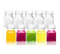 Norcalway 2 Oz Small Plastic Bottles for Liquids - Ginger Shot with Caps, Wellness Juice Freezer Safe, Leak Proof, Food Grade 10 Pack
