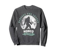 Norco California Bigfoot Night Walk Retro Sweatshirt, Adult Unisex, Dark Heather Grey, Medium