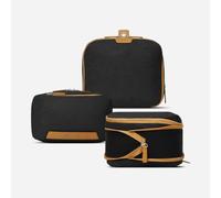 Nordace Travel Storage Set for Men & Women - 2 Packing Cubes and 1 Wash Pouch - Durable & Water Resistant (Black/Brown)