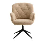 NORDAL Lea Beige Boucle Fabric Swivel Office Chair