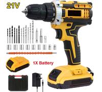 Nordara 1 Battery 21V Cordless Drill Combi Driver Electric Screwdriver Set in Yellow | Size: 1000mm × 10000mm Nordara Yellow 1000mm × 10000mm