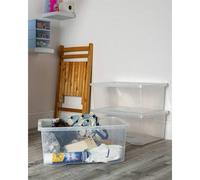 Nordara 10 Pack 45L Transparent Plastic Storage Boxes in Clear Nordara Clear