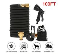 Nordara 100ft Heavy Duty Expandable Garden Hose Pipe in Black | Size: 100g Nordara Black 100g