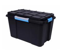 Nordara 110L Stackable Nestable Water Resistant Mobile Plastic Damp Storage in Black Nordara Black