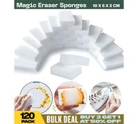 Nordara 120 Pack Melamine Foam Magic Eraser Sponge Cleaner Thick 10x6x2CM in White | Size: 10 x 6 x 2 cm Nordara White 10 x 6 x 2 cm