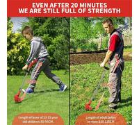 Nordara 12V Cordless Grass Trimmer With 2 Batteries Garden Cutter in Red Nordara Red