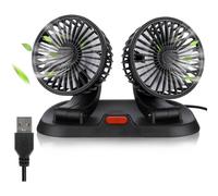 Nordara 12V Dual Head Car Fan Portable in Black Nordara Black