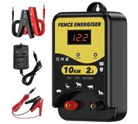 Nordara 12V Electric Fence Energiser 1.5J-2J 10km Horse Fencing Kit (12KV) in Black Nordara Black
