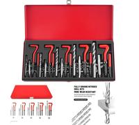 Nordara 131pc Thread Repair Kit Helicoil M5-M12 Inserts Taps Drill Bits in Red Nordara Red
