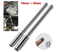 Nordara 14mm16mm Magnetic Thin Wall Spark Plug Socket Tool 6&12Point 3/8 Drive in Silver Nordara Silver