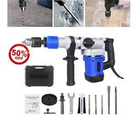 Nordara 1500W ELECTRIC HAMMER DRILL 4500 BPM DEMOLITION W/ Chisel Drill Bits in Blue Nordara Blue