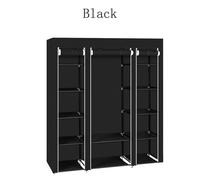 Nordara 150x45x175cm Black Canvas Wardrobe Portable Clothes Storage | Size: 0.6m2 Nordara Black 0.6m2