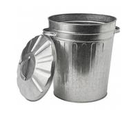 Nordara 15L Mini Galvanised Metal Dustbin Waste Metal Trash Can in Silver Nordara Silver