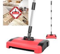 Nordara 180° Rotating Manual Carpet Sweeper Cordless No-Electric Quick Cleaner in Red | Size: 100 cm x 15 cm Nordara Red 100 cm x 15 cm