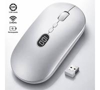 Nordara 2.4Ghz Wireless UltraSlim USB Rechargeable Optical Mouse in Silver Nordara Silver
