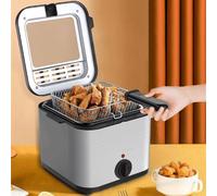 Nordara 2.5Ltr Compact 900W Electric Stainless Steel Deep Fat Fryer in Silver Nordara Silver
