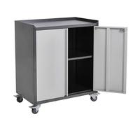 Nordara 2-Door Lockable Metal Cabinet, Mobile Storage for Office & Garage, UK in Grey Nordara Grey