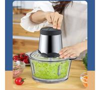 Nordara 2-Speed Electric Mini Food Chopper, 2000ML Glass Bowl in Silver Nordara Silver