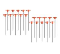 Nordara 20 x Heavy Duty Hard Ground 25cm Rock Peg Hook Top Camping in Orange Nordara Orange