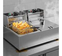 Nordara 20L 5000W Commercial Electric Deep Fryer Fat Chip Stainless Steel in Silver Nordara Silver